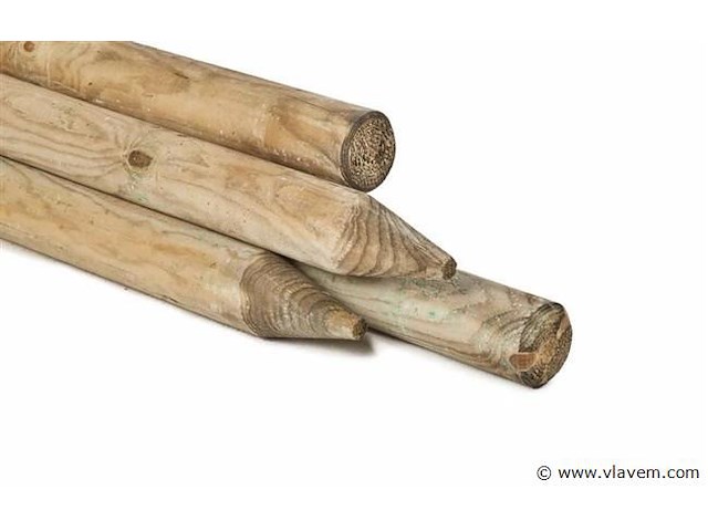 78 x rondhoutpalen 2m rond 8cm - afbeelding 1 van  1