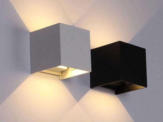 7w led wandlamp kubus duo licht verstelbaar waterdicht(12x) - afbeelding 6 van  8