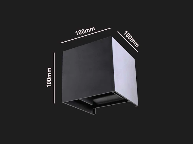 7w led zwart wandlamp kubus duo licht verstelbaar waterdicht(10x) - afbeelding 7 van  8