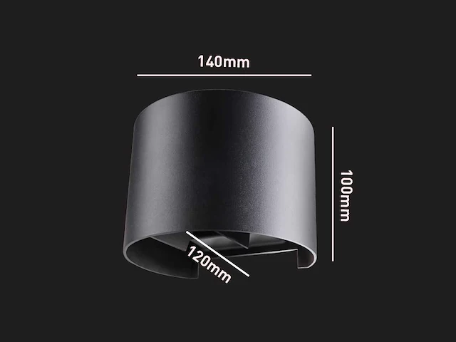 7w led zwart wandlamp rond duo licht verstelbaar waterdicht(80x) - afbeelding 11 van  11