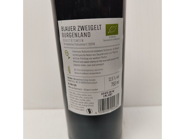 7x 75cl blauer zweigelt bio - afbeelding 2 van  2