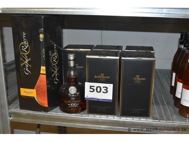 7x fles amber likeur, grand marnier, cuvee du centenaire 100, 70cl - afbeelding 1 van  3
