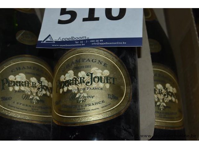 7x fles champagne, perrier jouët, millésime brut, 1997, 75cl - afbeelding 2 van  3