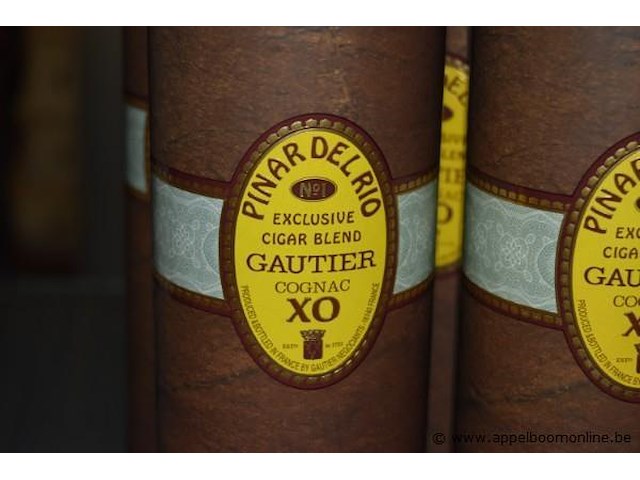 7x fles cognac, gautier, pinar del rio exclusive cigar blend xo - afbeelding 2 van  3