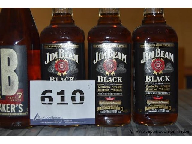 7x fles whisky, wo. jim beam black kentucky straight bourbon whiskey 70cl, mackinlay 21 years old finest scotch whisky, baker's 7 years old kentucky straight bourbon whiskey 750ml - afbeelding 3 van  3