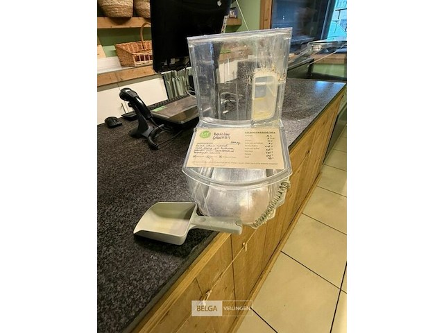 7x kunststof dispensers met schep voor levensmiddelen - afbeelding 3 van  5