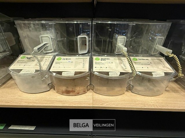 7x kunststof dispensers met schep voor levensmiddelen - afbeelding 2 van  2