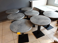 7x metaal/houten tafel - afbeelding 1 van  3