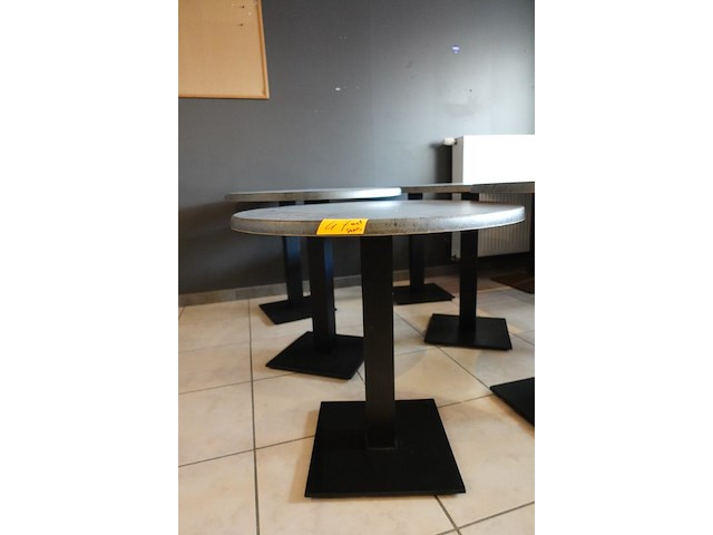 7x metaal/houten tafel - afbeelding 2 van  3