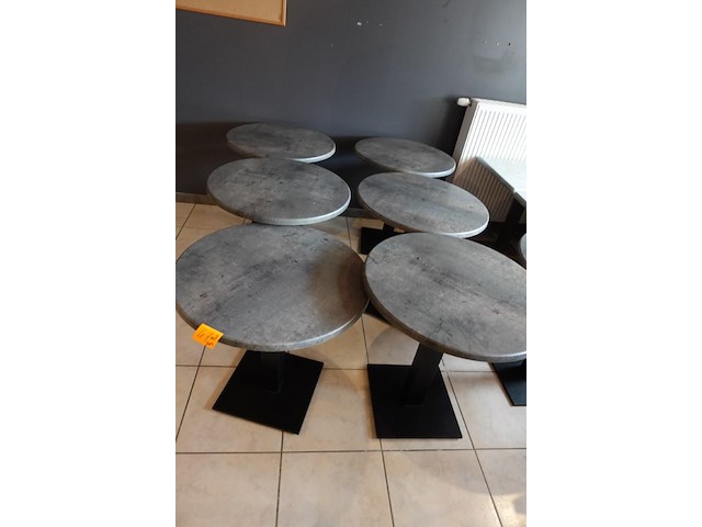 7x metaal/houten tafel - afbeelding 3 van  3