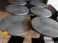 7x metaal/houten tafel - afbeelding 3 van  3