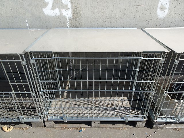 7x metalen draadmand op pallet - afbeelding 3 van  3
