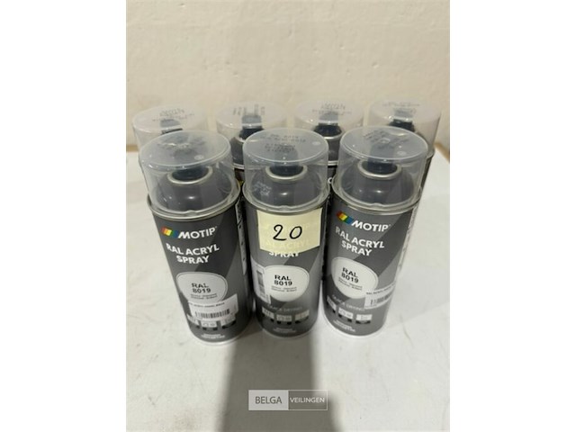 7x motip acryl glanzend grijsbruin ral8019 400ml (houdbaar tot 2034) - afbeelding 2 van  3