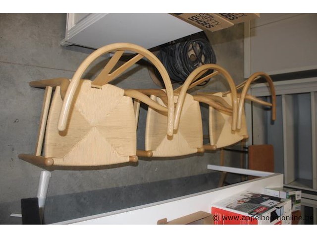 7x stoel, houten frame, gevlochten zitting - afbeelding 2 van  2
