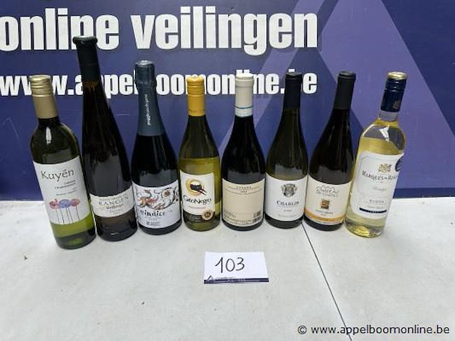 8 div flessen witte wijn - afbeelding 1 van  3