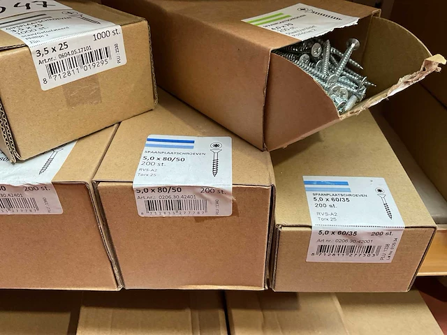 8 dozen hout schroeven deels inox - afbeelding 4 van  5