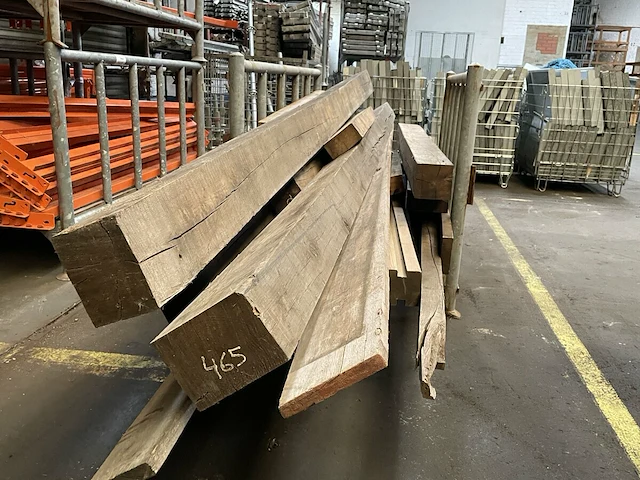 8 eiken houten balken - afbeelding 1 van  7