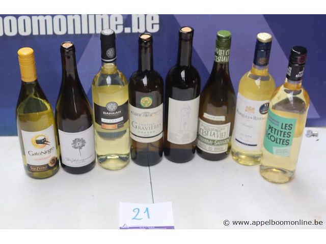 8 flessen diverse witte wijn - afbeelding 1 van  3