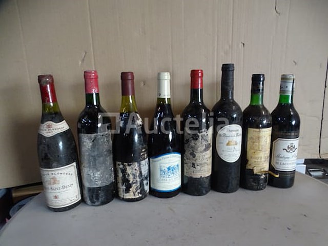8 flessen rode wijn 1980, .., 2004 (zie foto's) - afbeelding 1 van  11