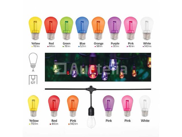 8 kleuren st45 - 2w filament shockproof led bulbs (x120) - afbeelding 4 van  4