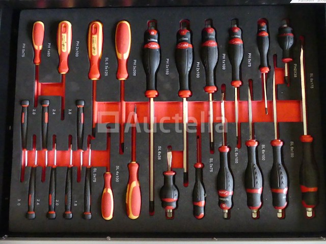 8-lades werkplaatstrolley met stahl-gereedschap - afbeelding 5 van  9