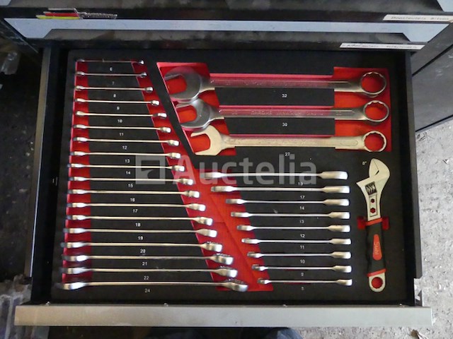 8-lades werkplaatstrolley met stahl-gereedschap - afbeelding 8 van  9