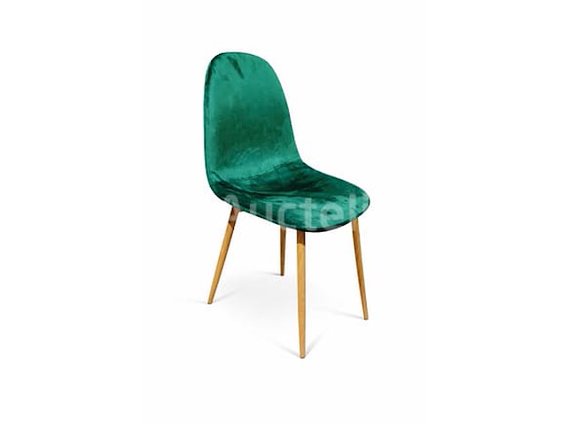 8 nieuwe groene stoelen met houten metalen poten - afbeelding 1 van  1