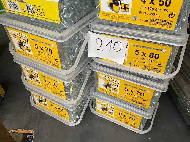 8 potten houtschroeven met bitsen - afbeelding 4 van  5