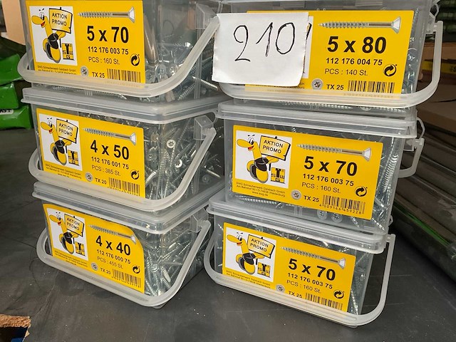 8 potten houtschroeven met bitsen - afbeelding 5 van  5