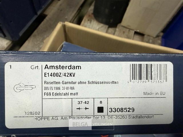 ± 8 stuks chromé deurklinken hoppe - afbeelding 3 van  4