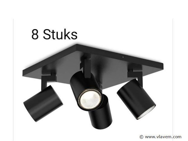 8 stuks plafondlamp kona zwart - afbeelding 1 van  2