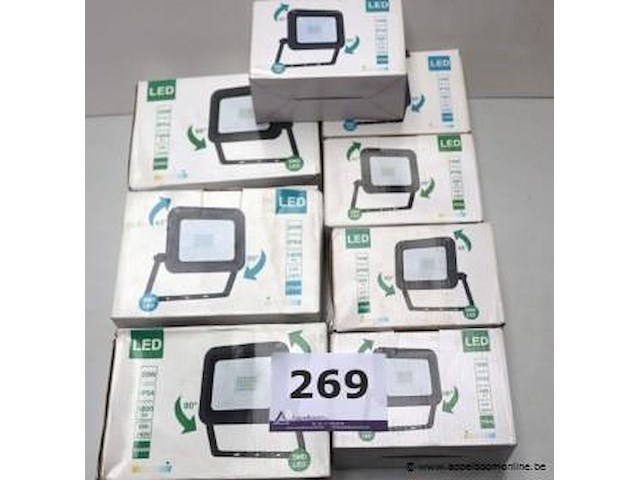 8 werflampen, 3x 20w/1800lm, 4x 10w/900lm, werking niet gekend - afbeelding 1 van  3