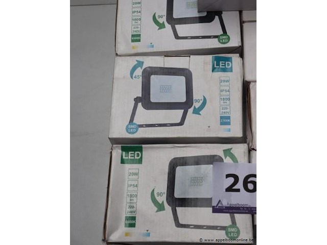 8 werflampen, 3x 20w/1800lm, 4x 10w/900lm, werking niet gekend - afbeelding 2 van  3