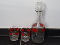 8 whiskeyglazen, 2 karaffen, 9 onderzetters - afbeelding 2 van  8