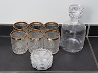 8 whiskeyglazen, 2 karaffen, 9 onderzetters - afbeelding 5 van  8