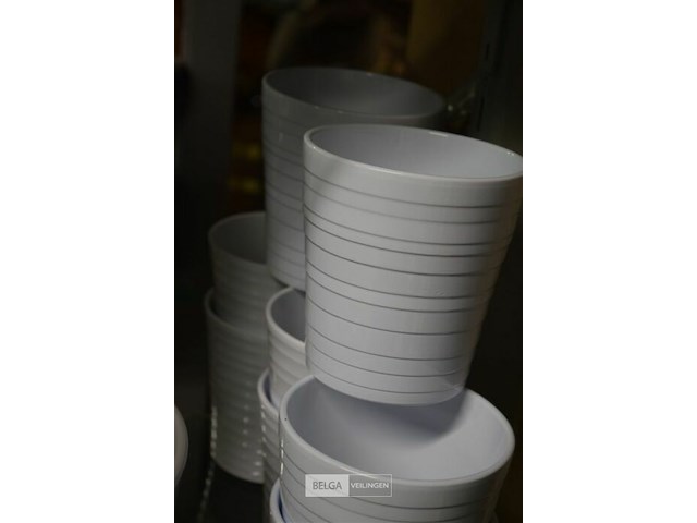 8 witte bloempotjes - afbeelding 2 van  4