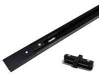 8 x 1 meter rail voor 1 fase 2 draden railsystem met doorverbinder zwart - afbeelding 1 van  4