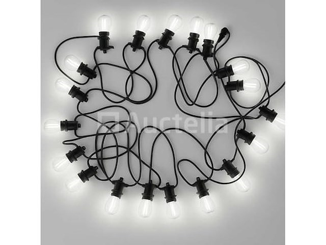 8 x 10 meter koppelbare prikkabel – e27 – ip44 – met stekker – zwart - afbeelding 2 van  5