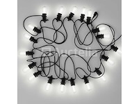 8 x 10 meter koppelbare prikkabel – e27 – ip44 – met stekker – zwart - afbeelding 2 van  5