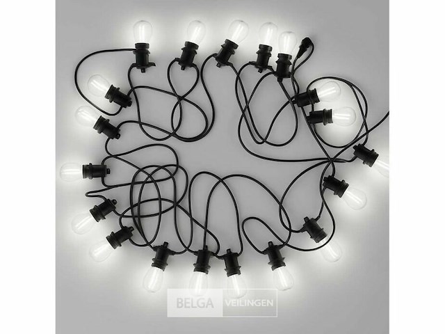 8 x 10 meter koppelbare prikkabel – e27 – ip44 – met stekker – zwart - afbeelding 3 van  6