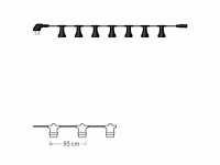 8 x 10 meter koppelbare prikkabel – e27 – ip44 – met stekker – zwart - afbeelding 4 van  6
