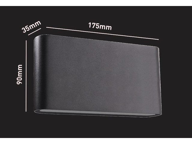 8 x 12w led wandlamp duo licht zwart warm wit waterdicht 17.5cm - afbeelding 10 van  10