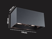 8 x 12w led zwart wandlamp 4 licht verstelbaar waterdicht - afbeelding 6 van  7