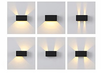 8 x 12w led zwart wandlamp 4 licht verstelbaar waterdicht - afbeelding 2 van  7