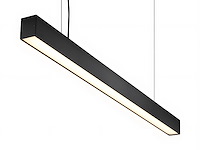 8 x 40w led 120cm linear hanglamp 3 kleur licht switch zwart - afbeelding 2 van  8