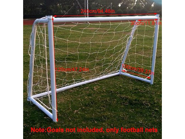 8 x 4ft sportdoelnetten en doelriemen voor voetbal - afbeelding 3 van  3