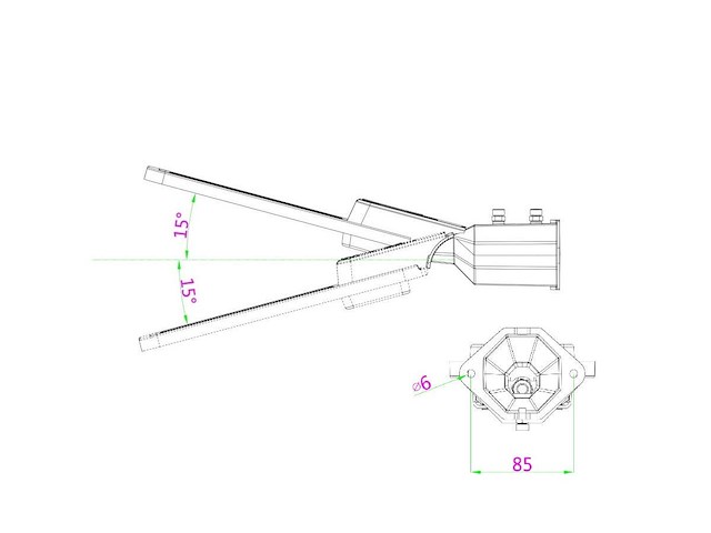 8 x 50w 5000k led straatverlichting met lens waterdicht kantelbaar - afbeelding 10 van  10
