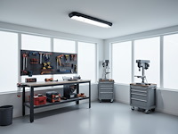 8 x 60cm pro dubbele led tl t8 armaturen waterdicht donkergrijs met reflector - afbeelding 3 van  10