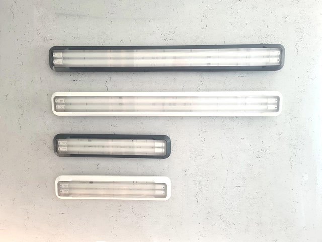 8 x 60cm pro dubbele led tl t8 armaturen waterdicht donkergrijs met reflector - afbeelding 9 van  9