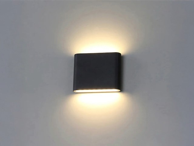 8 x 6w led wandlamp duo licht zwart warm wit waterdicht 11.5cm - afbeelding 2 van  9